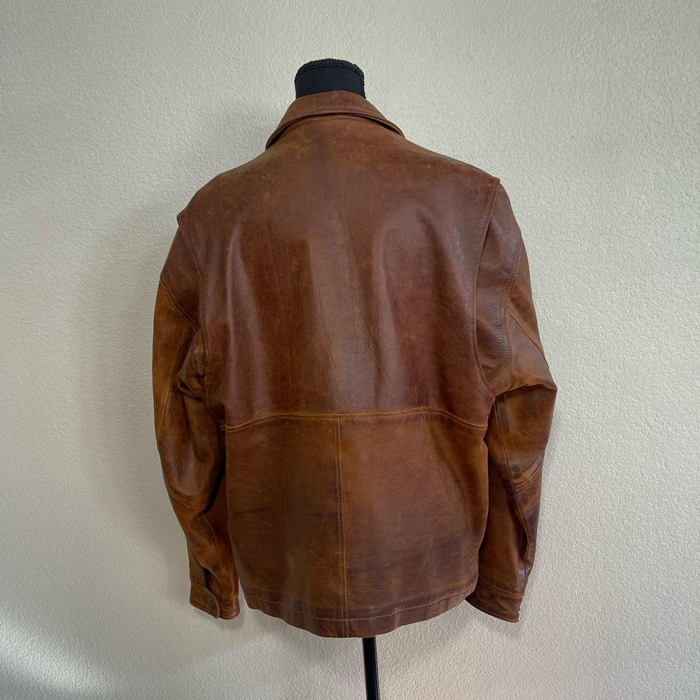 The Territory Ahead Brown Leather Bomber Jacket - Picture 2 of 13